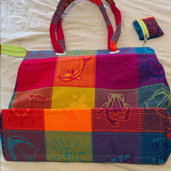 Colorful Tote Bag from Mexico - “Bucerias Riviera Nayarit” - Picture 8 of 12